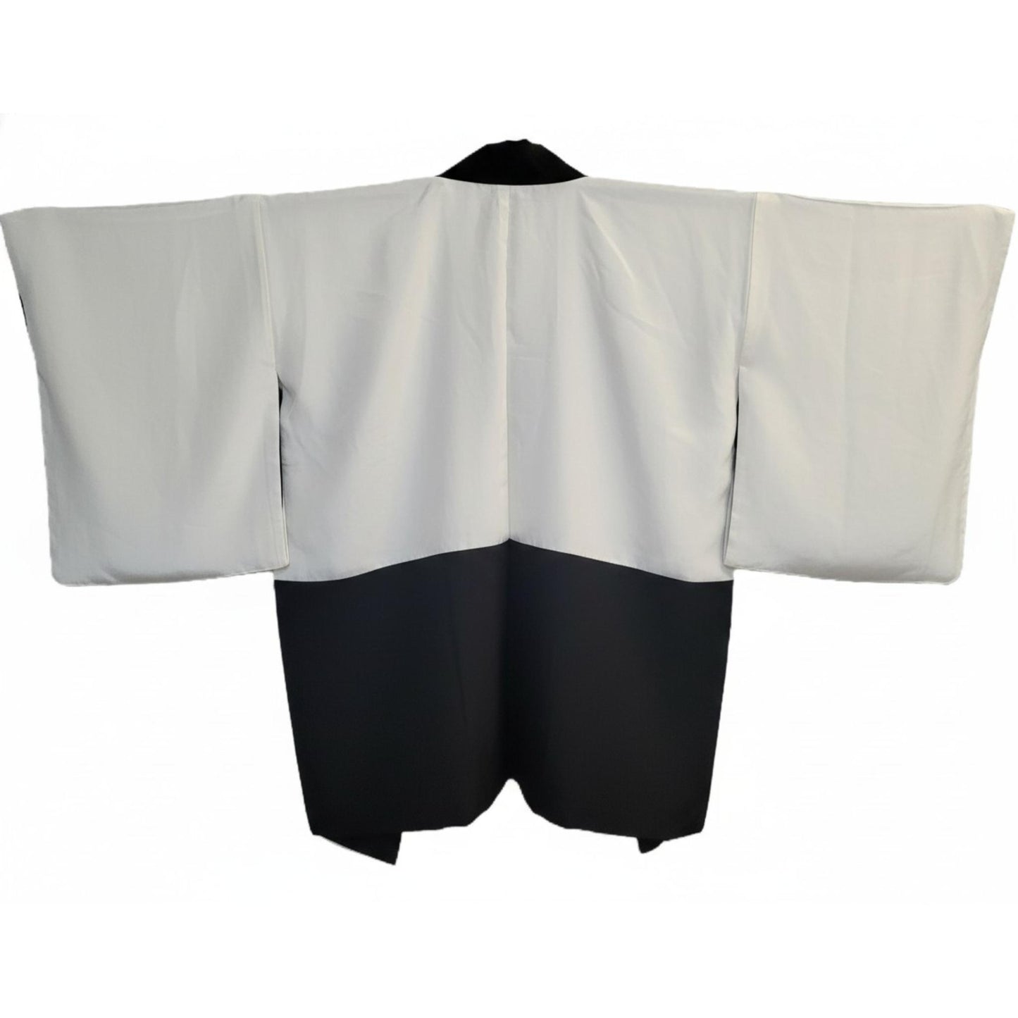 Vintage Japanese Silk Haori Jacket - Authentic Kimono Robe Noir [Des roses]