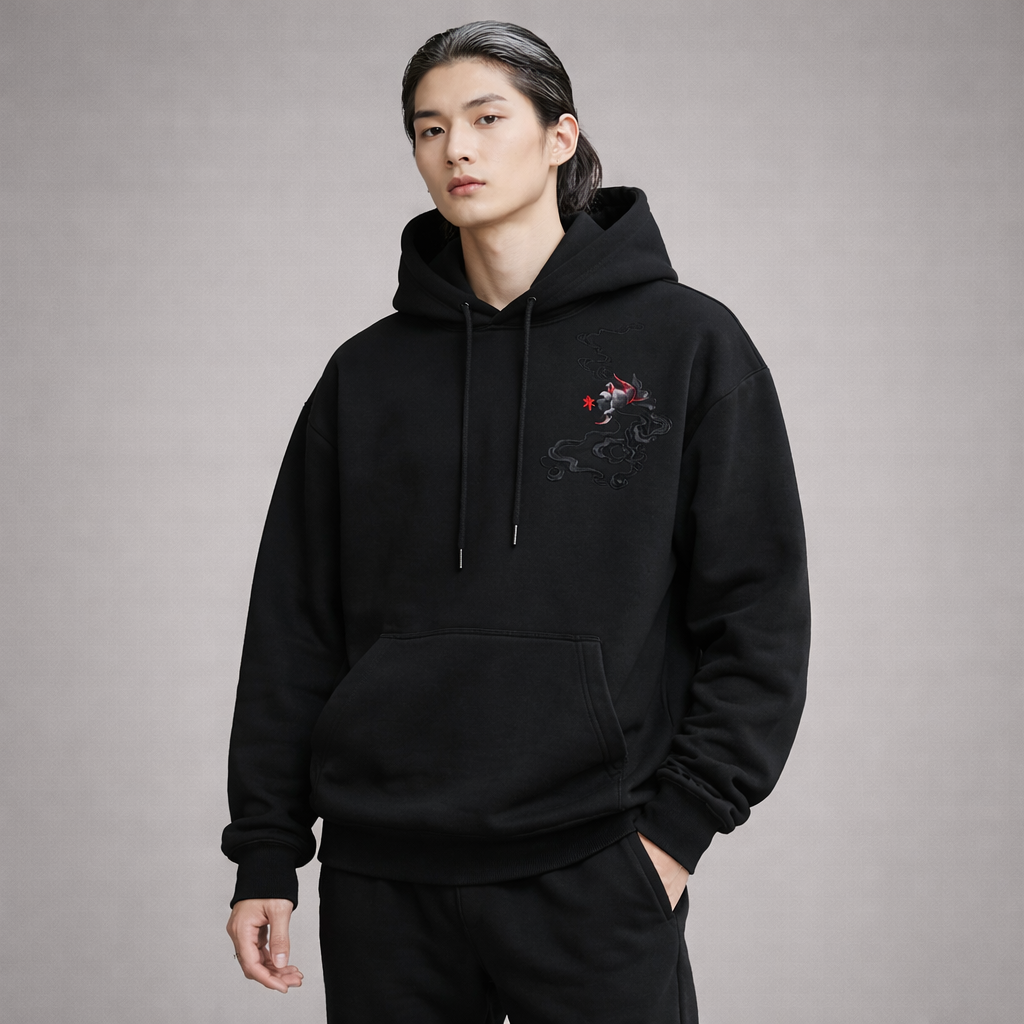 Hoodie Phénix Céleste - Black