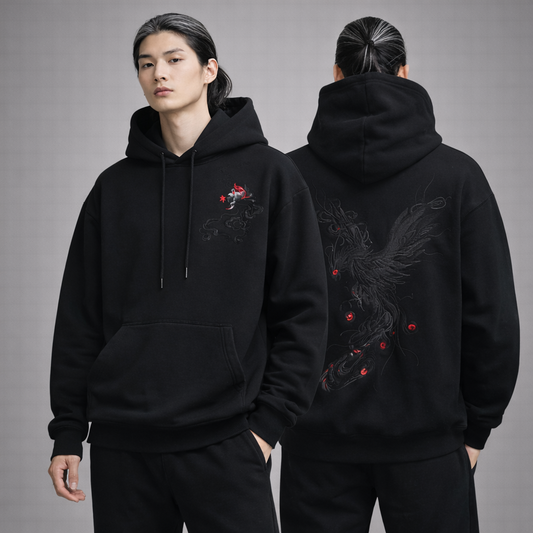 Hoodie Phénix Céleste - Black