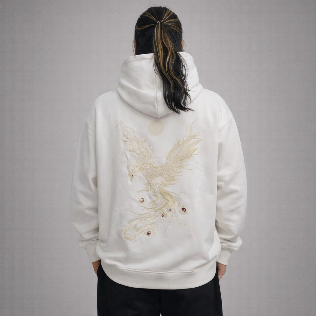 Hoodie Phénix Céleste - White