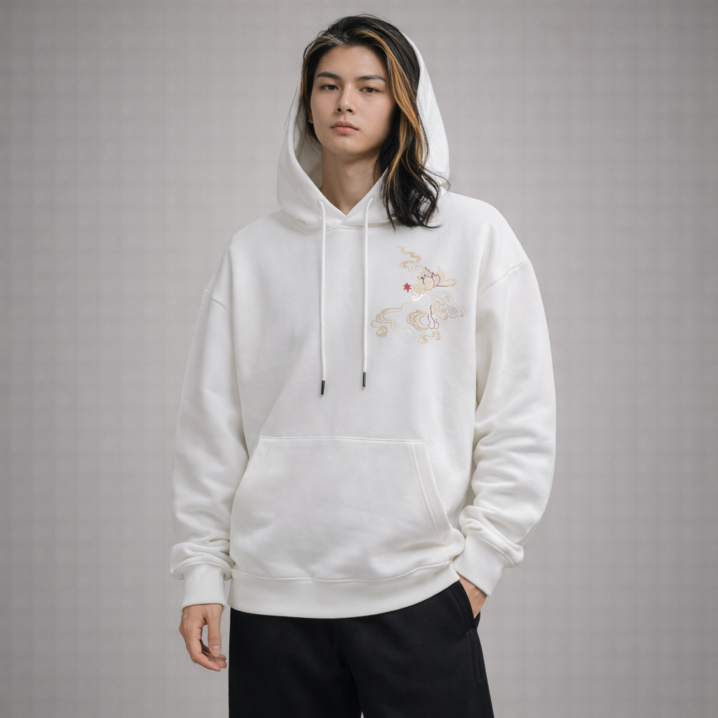 Hoodie Phénix Céleste - White