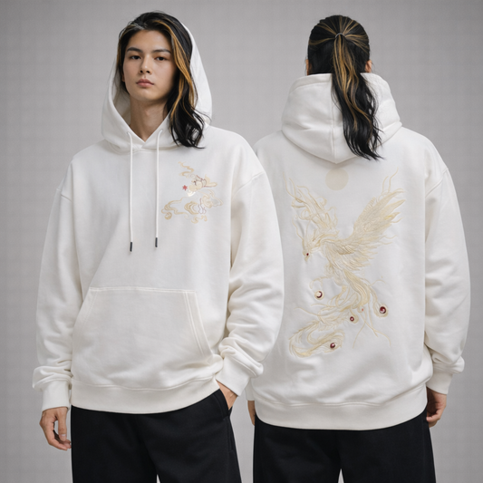 Hoodie Phénix Céleste - White