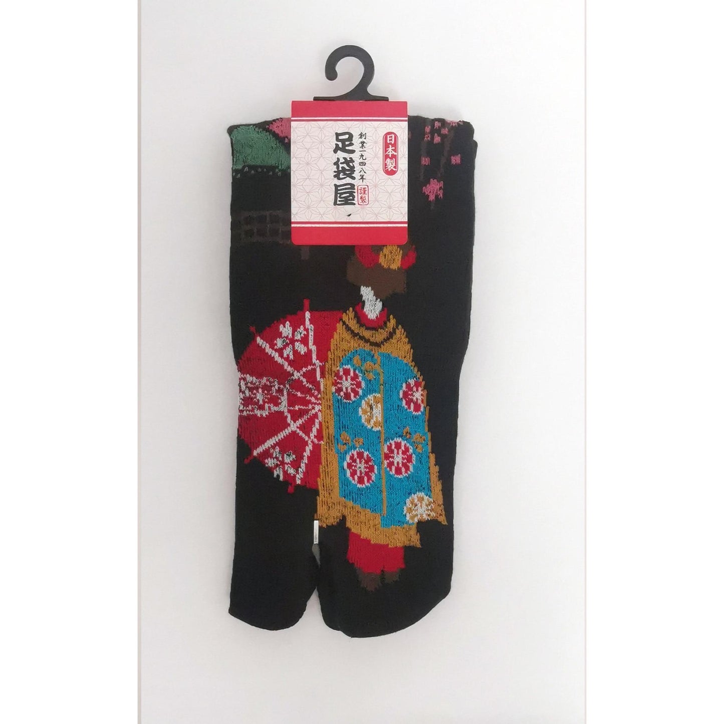 Chaussettes Japonaises Tabi en coton - Geisha avec Ombrelle