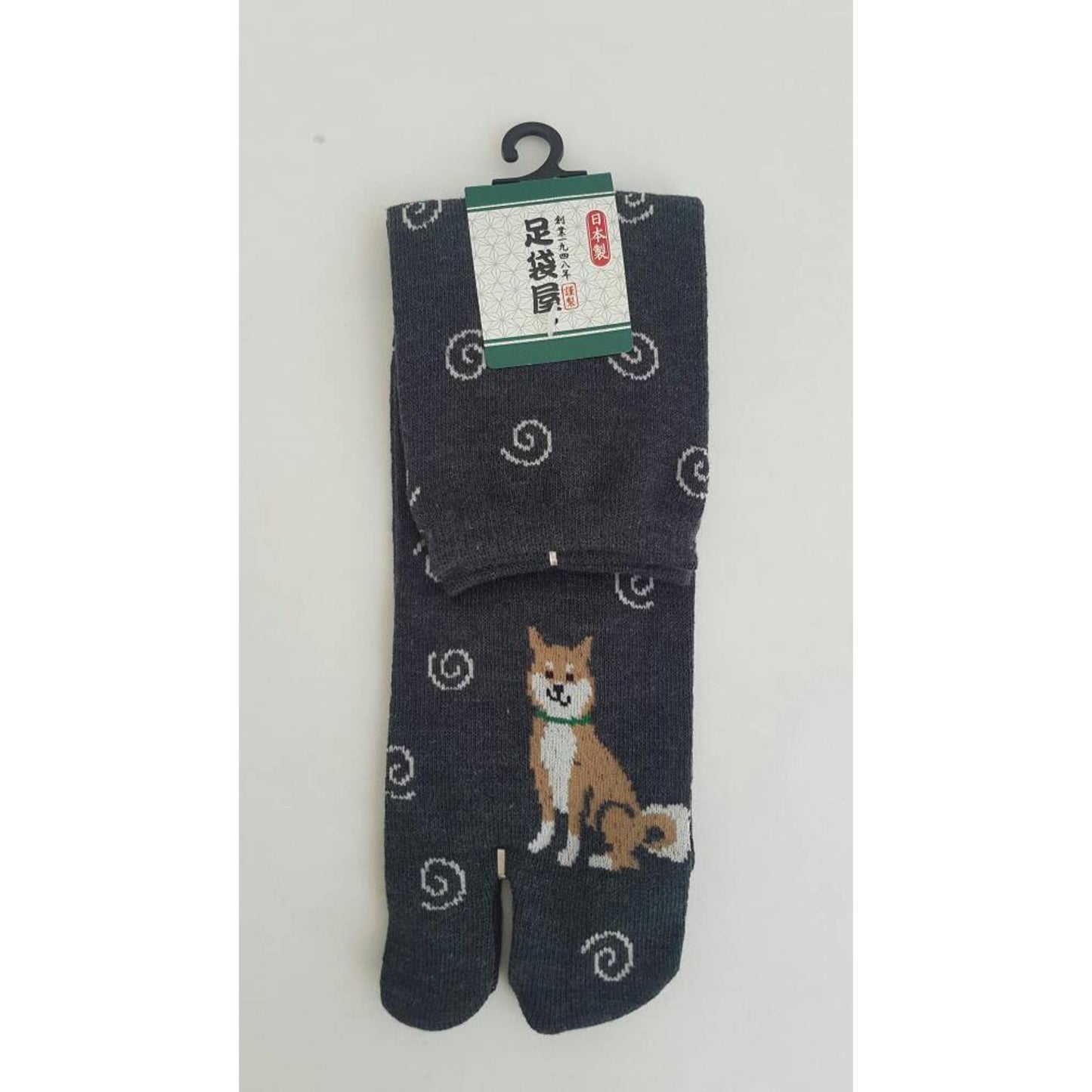 Chaussettes Japonaises Tabi en coton - Chien Shiba et Spirale Taille Large