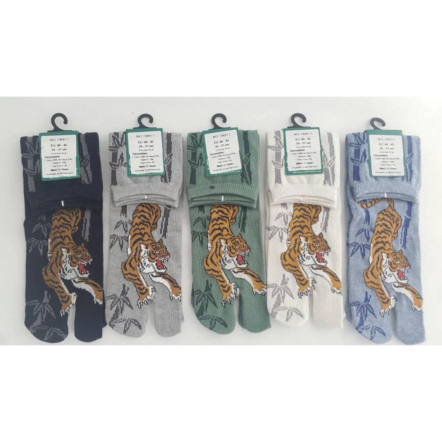 Chaussettes Japonaises Tabi en coton - Tigre Taille Large