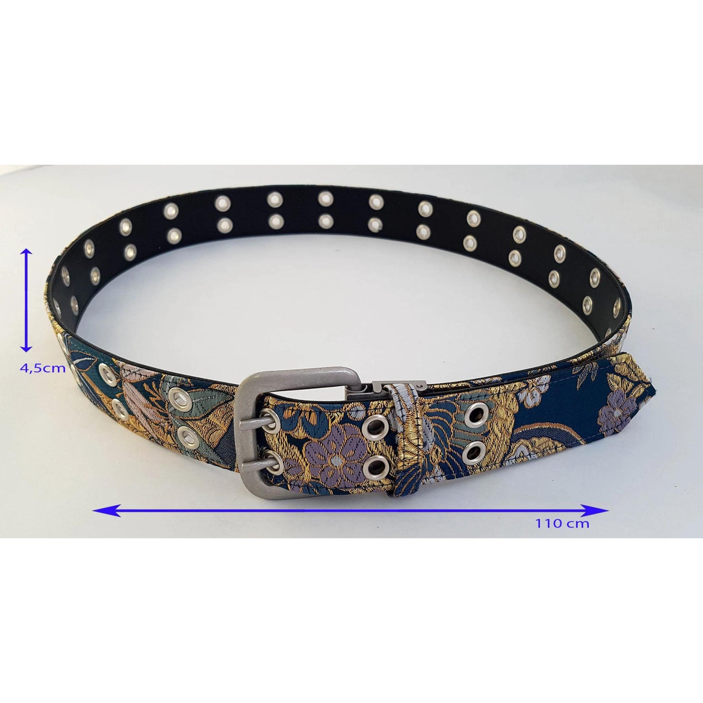 Ceinture japonaise Wagara et Kinran - Bleu