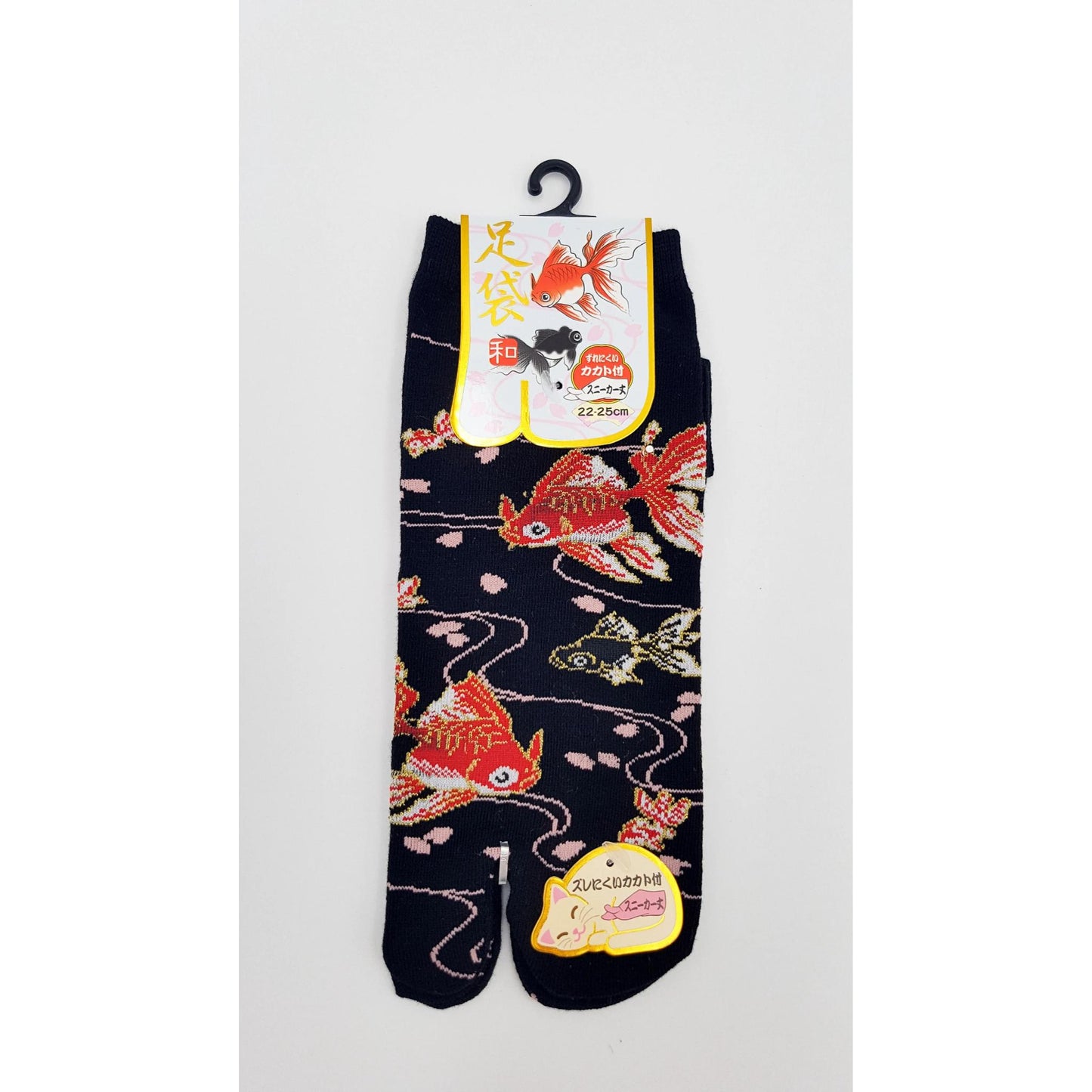 Chaussettes Japonaises Tabi en coton - Poisson Rouge