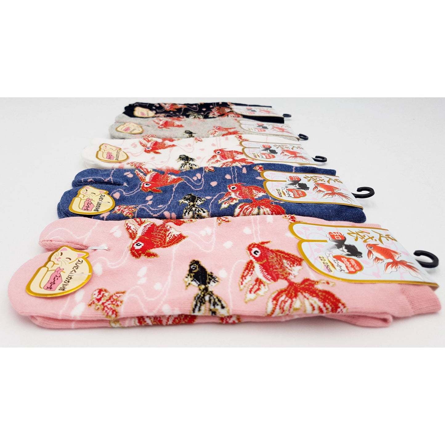 Chaussettes Japonaises Tabi en coton - Poisson Rouge