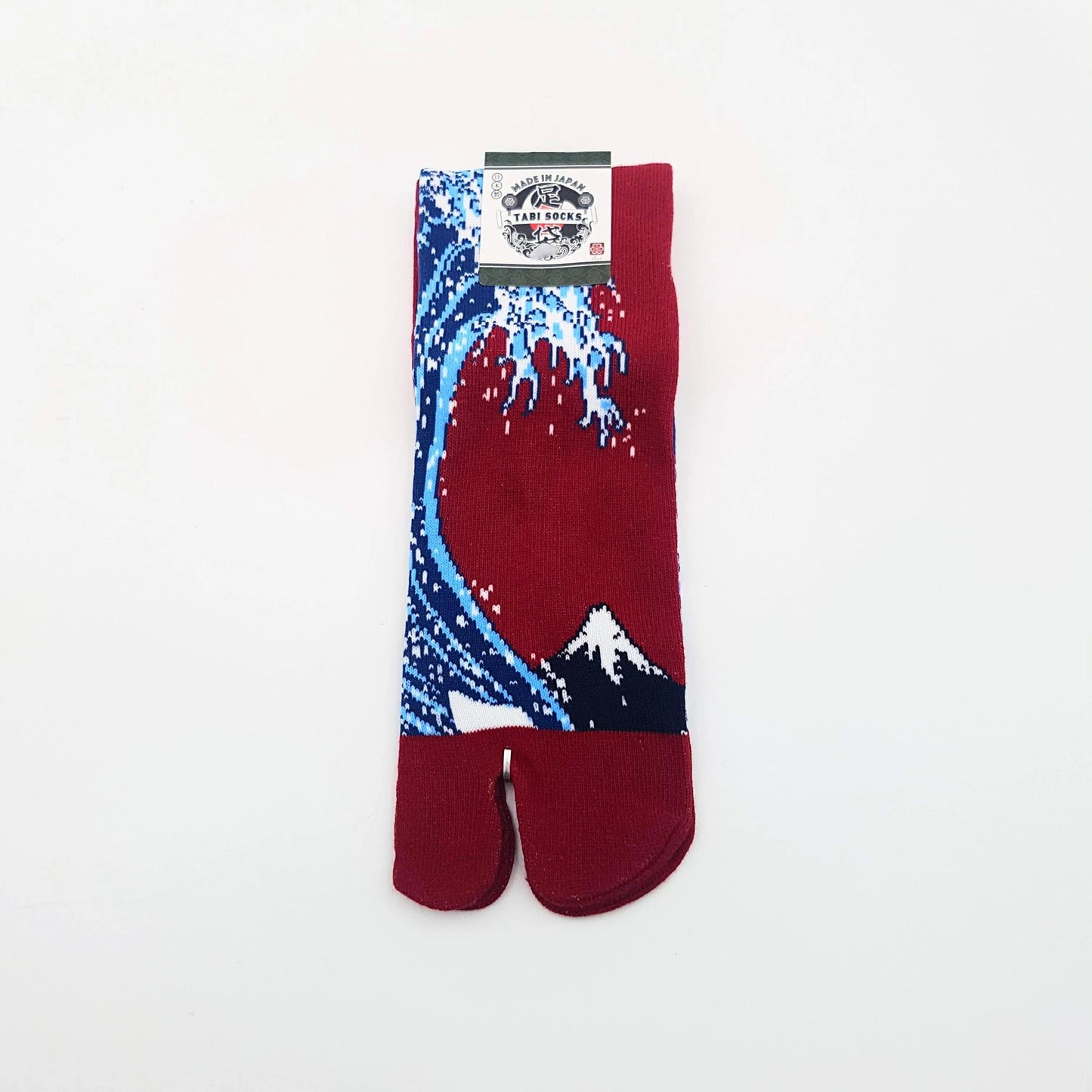 Chaussettes Japonaises Tabi en Coton - Hokusai Vague Taille Large