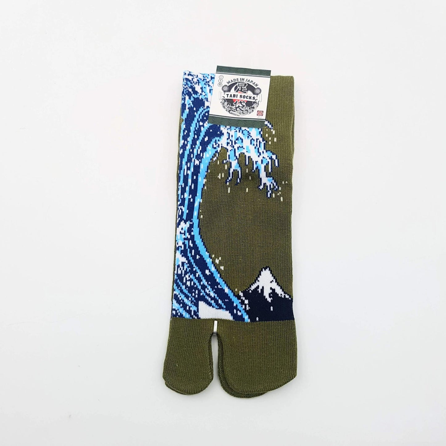 Chaussettes Japonaises Tabi en Coton - Hokusai Vague Taille Large