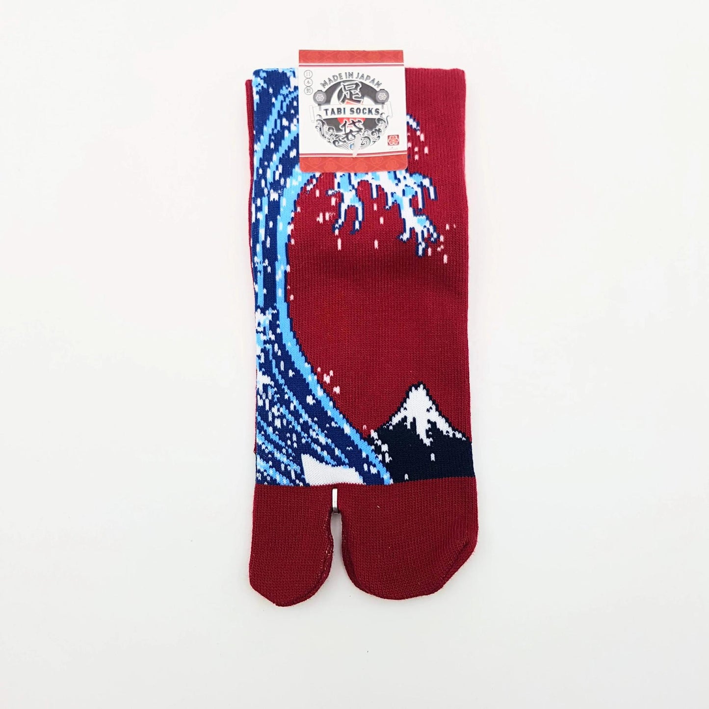 Chaussettes Japonaises Tabi en Coton - Hokusai Vague