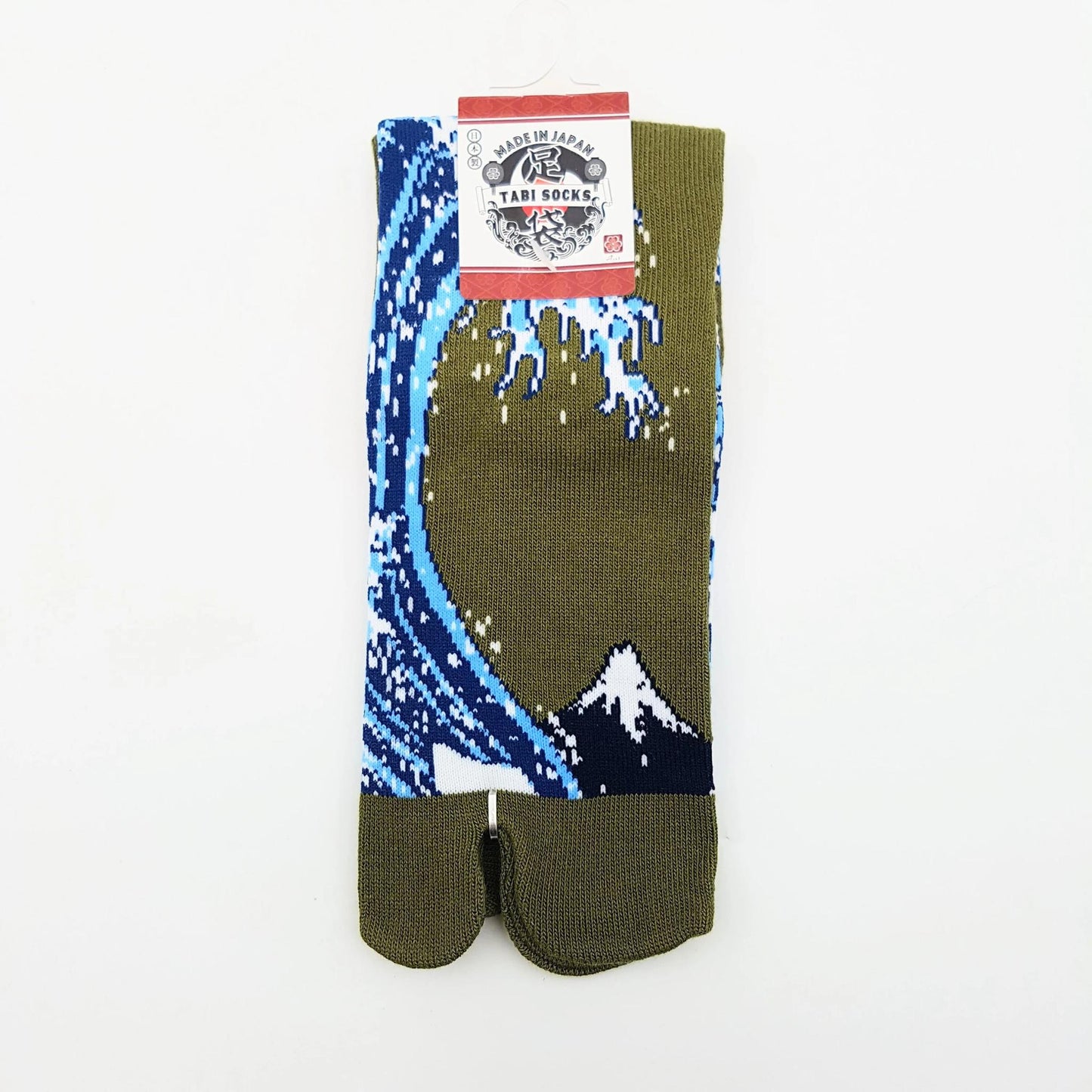 Chaussettes Japonaises Tabi en Coton - Hokusai Vague