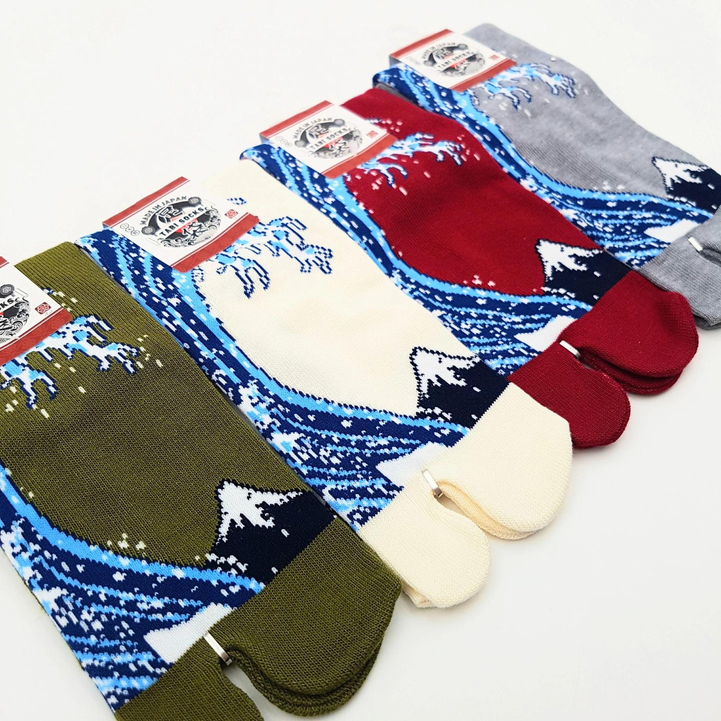 Chaussettes Japonaises Tabi en Coton - Hokusai Vague