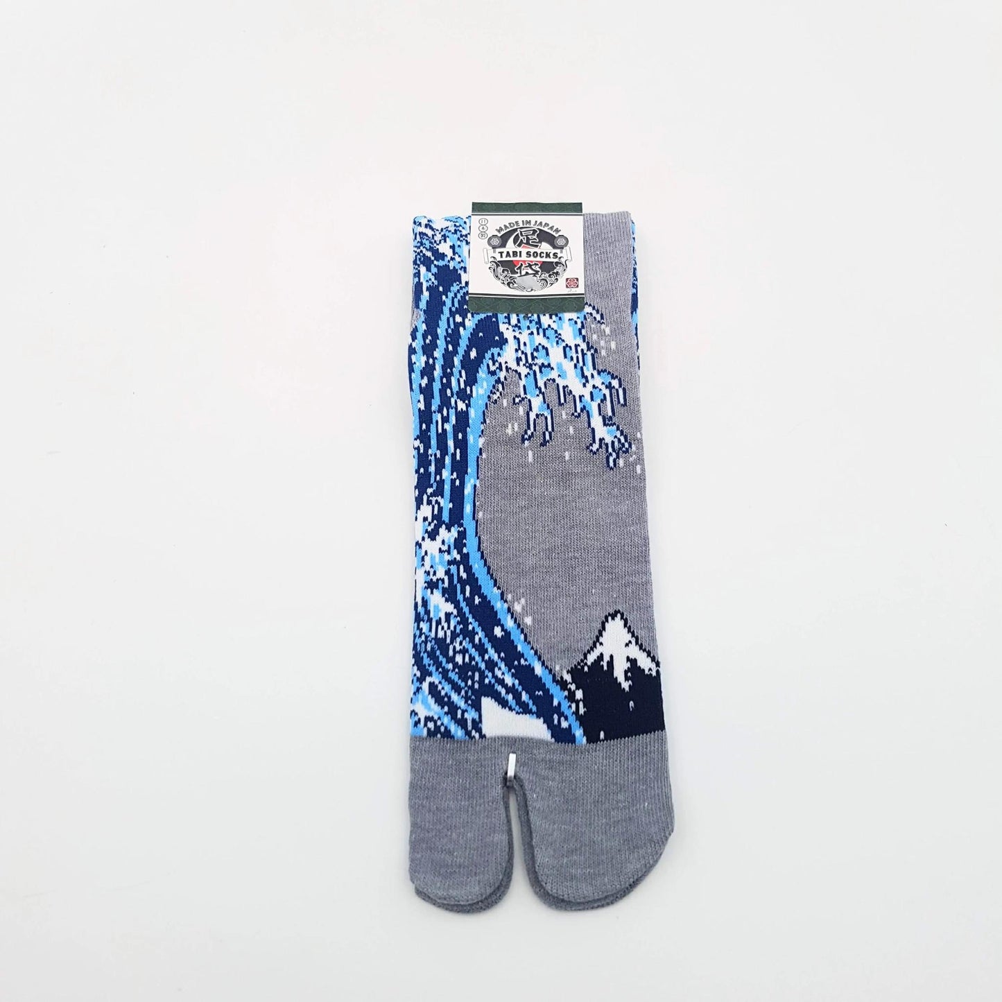 Chaussettes Japonaises Tabi en Coton - Hokusai Vague Taille Large