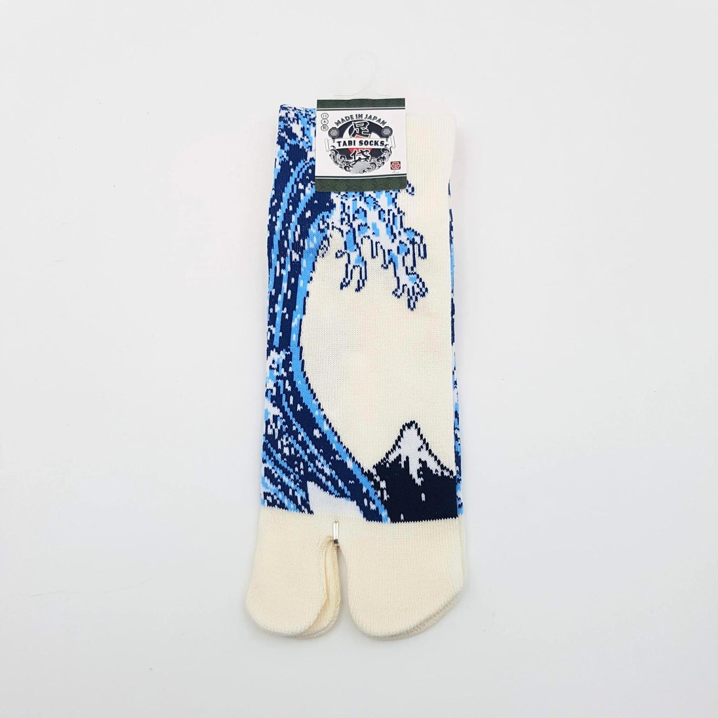 Chaussettes Japonaises Tabi en Coton - Hokusai Vague Taille Large