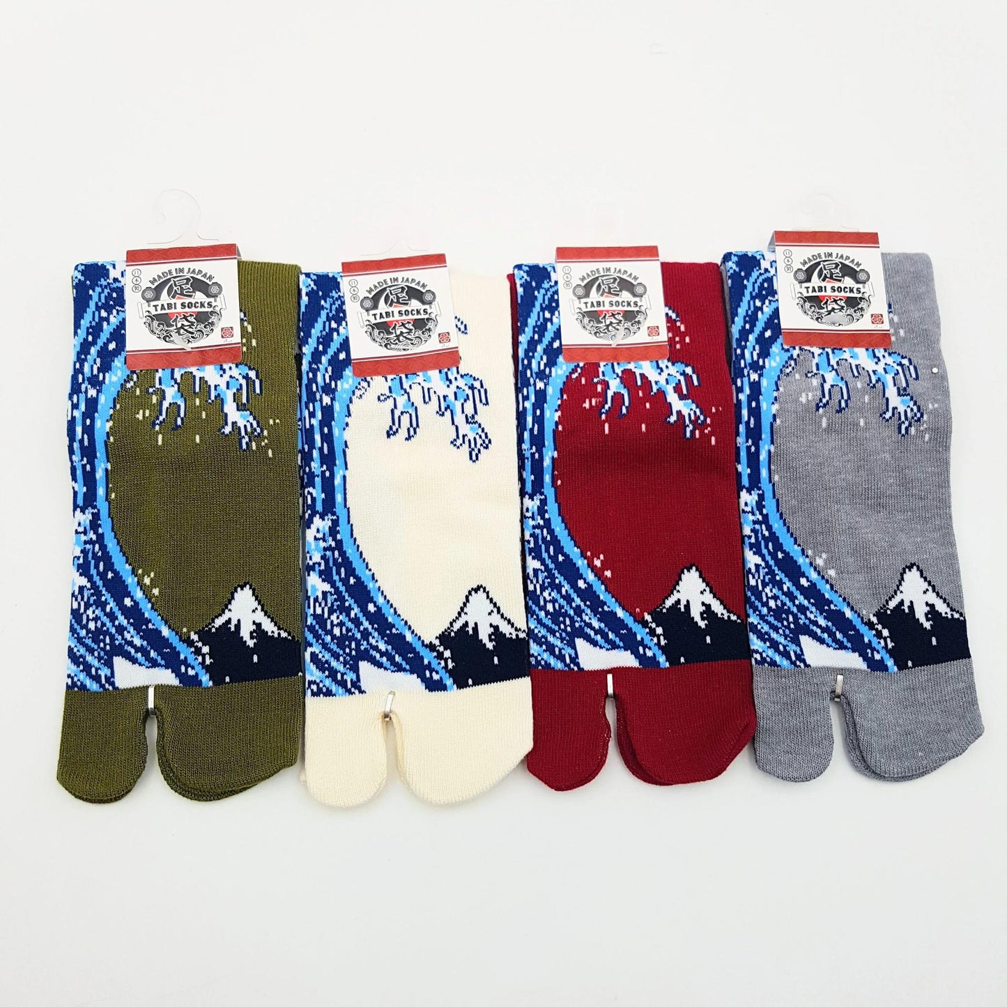 Chaussettes Japonaises Tabi en Coton - Hokusai Vague