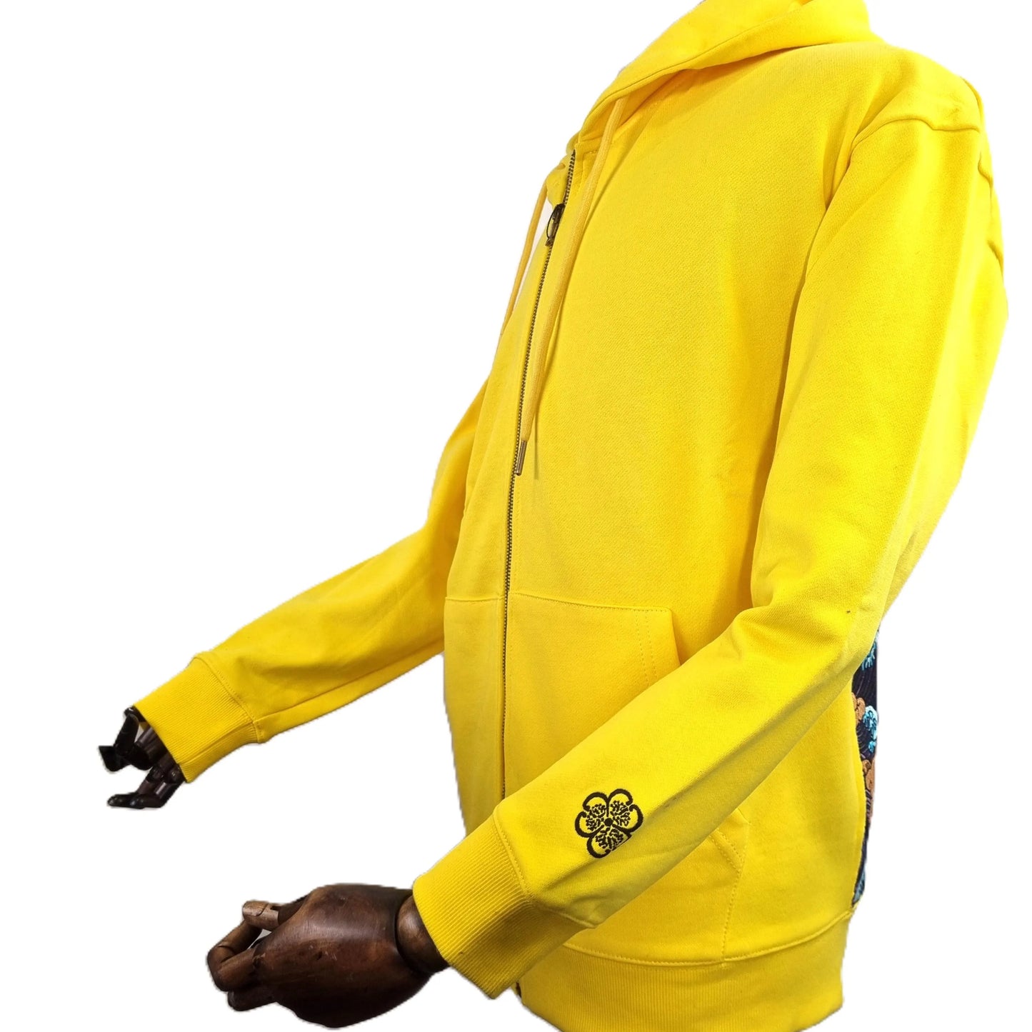 Hoodie broderie Baleine - Jaune