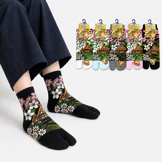 Chaussettes Japonaises Tabi - Motif  Shirakawa go Taille EU34-40