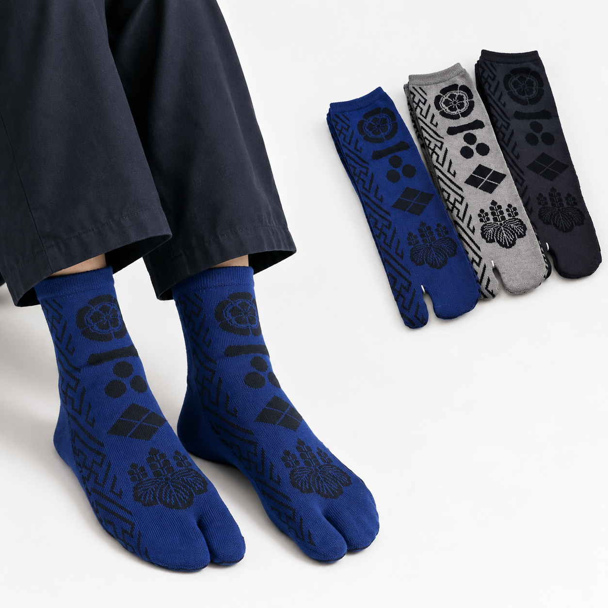 Chaussettes Japonaises Tabi - Motif  Kamon Taille EU40-45