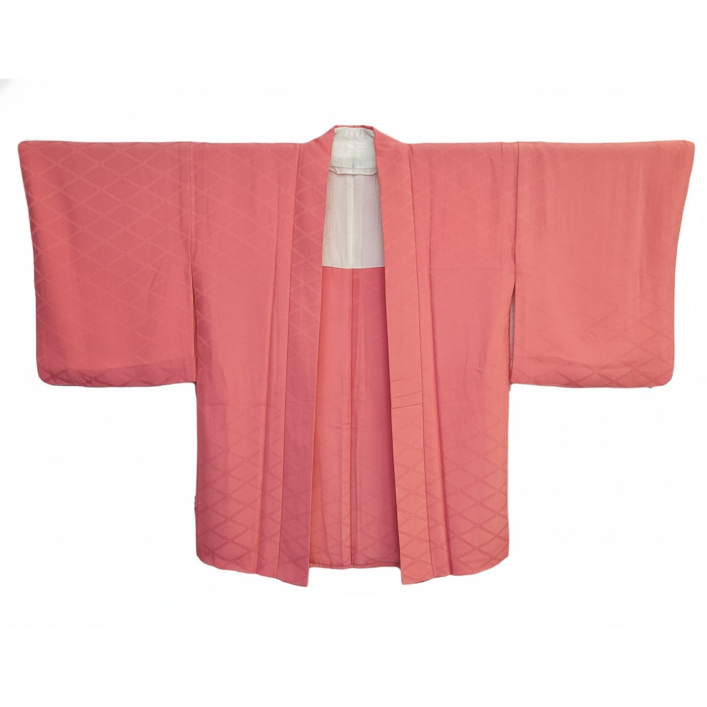 Vintage Japanese Silk Haori Jacket - Authentic Kimono Robe [Rose à rayures]