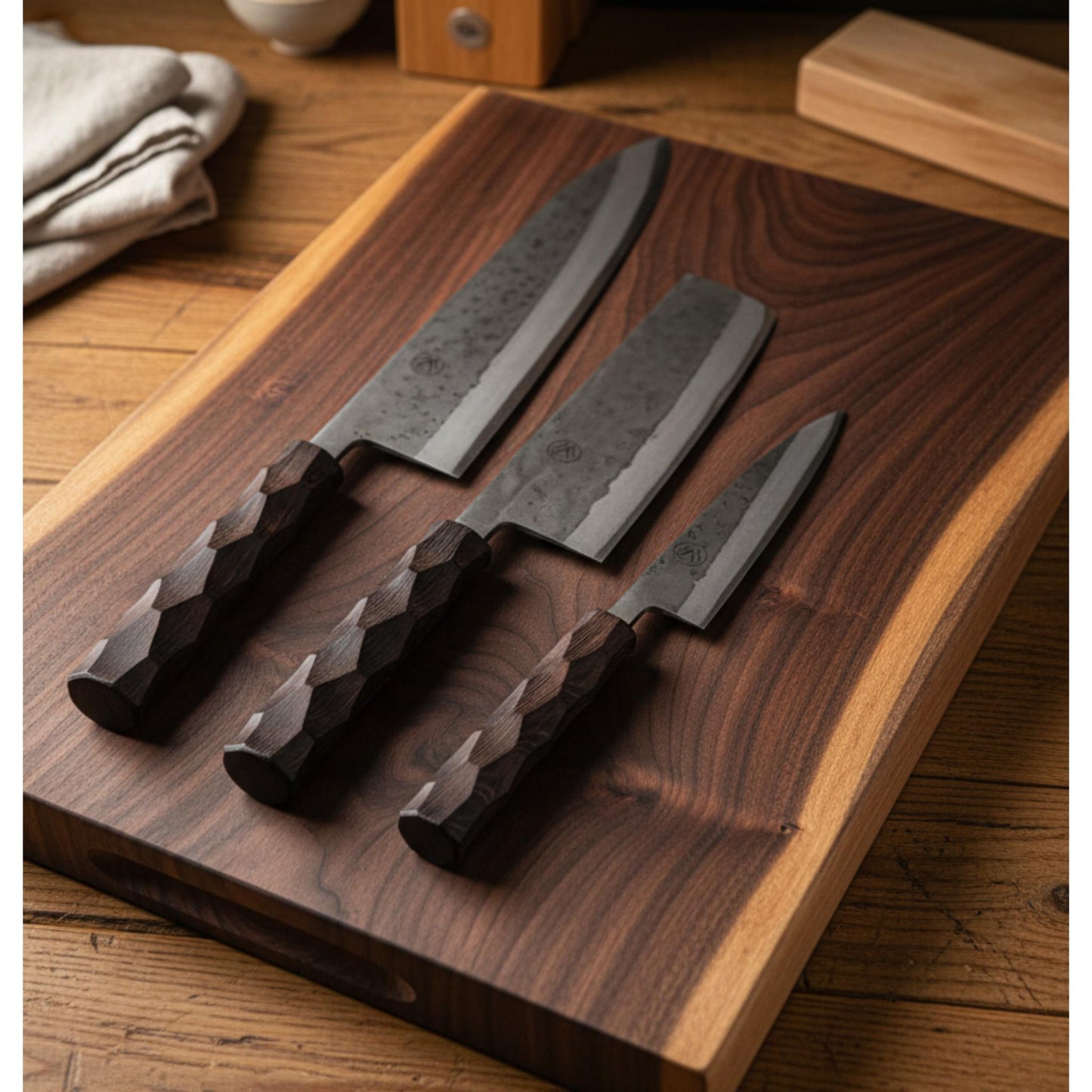 “Naguri” Collection: Artisanal Japanese Knives | Gyuto, Nakiri, Santoku & Petty