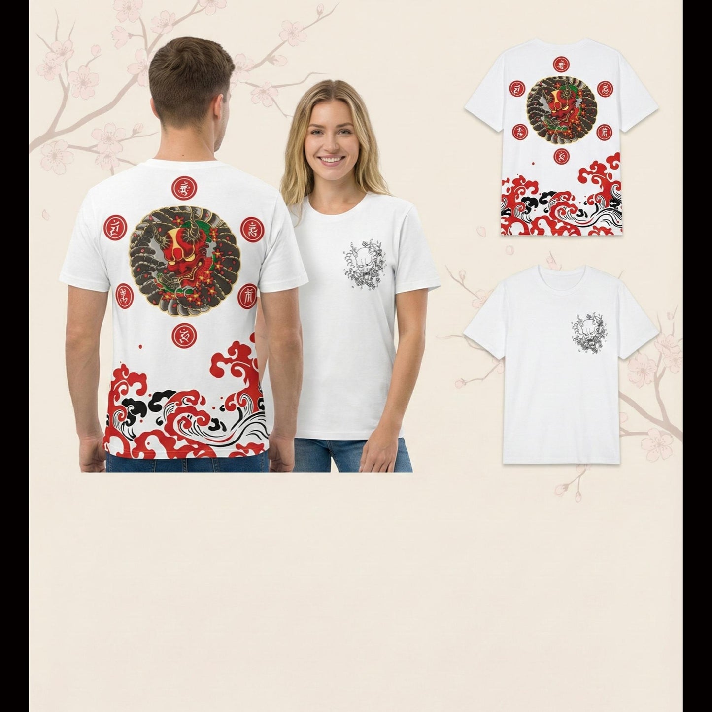 White short-sleeved t-shirt - Oni