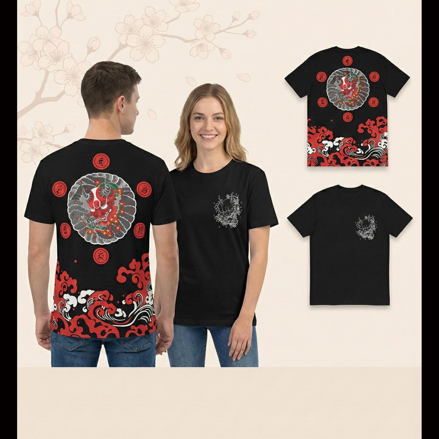 T-shirt à manche courtes noir - Oni