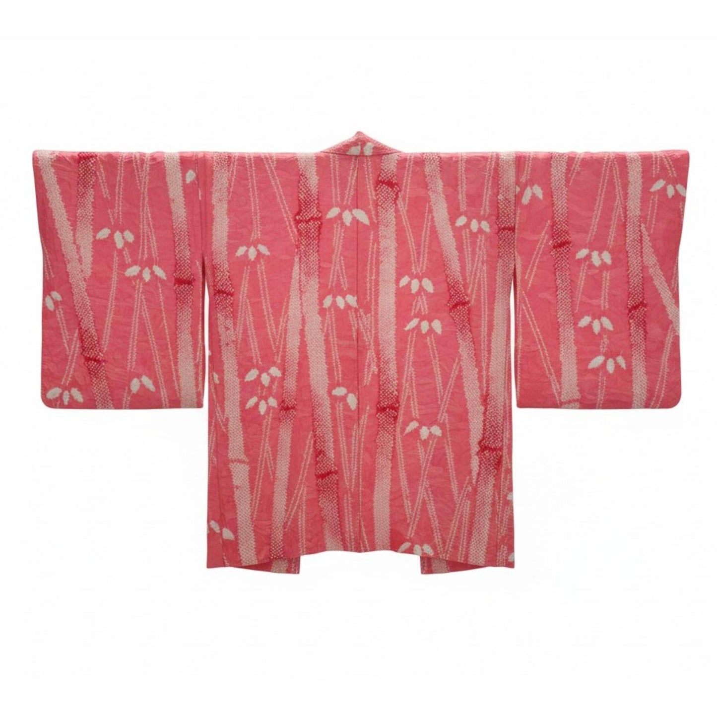 Veste Kimono Haori en Soie Vintage – Art Traditionnel du Shibori (Teinture à la main) Rose