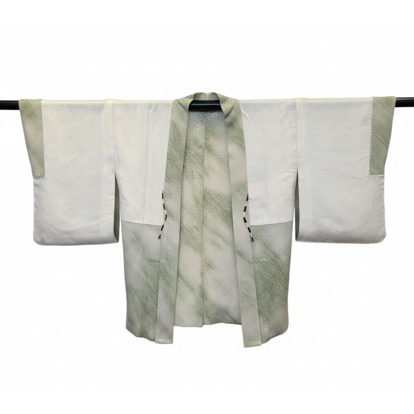 Veste Kimono Haori en Soie Vintage – Art Traditionnel du Shibori (Teinture à la main) Vert