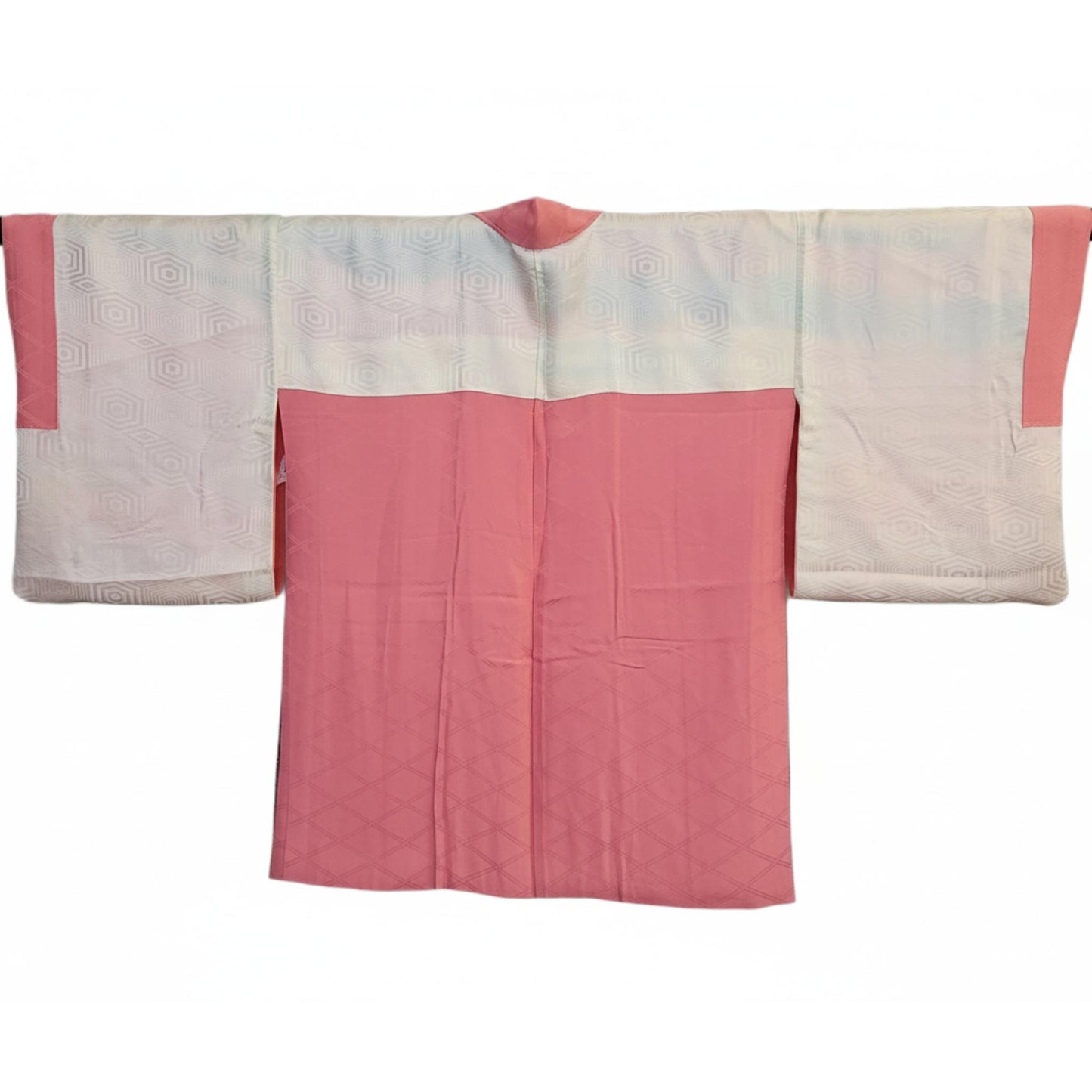 Vintage Japanese Silk Haori Jacket - Authentic Kimono Robe [Rose à rayures]