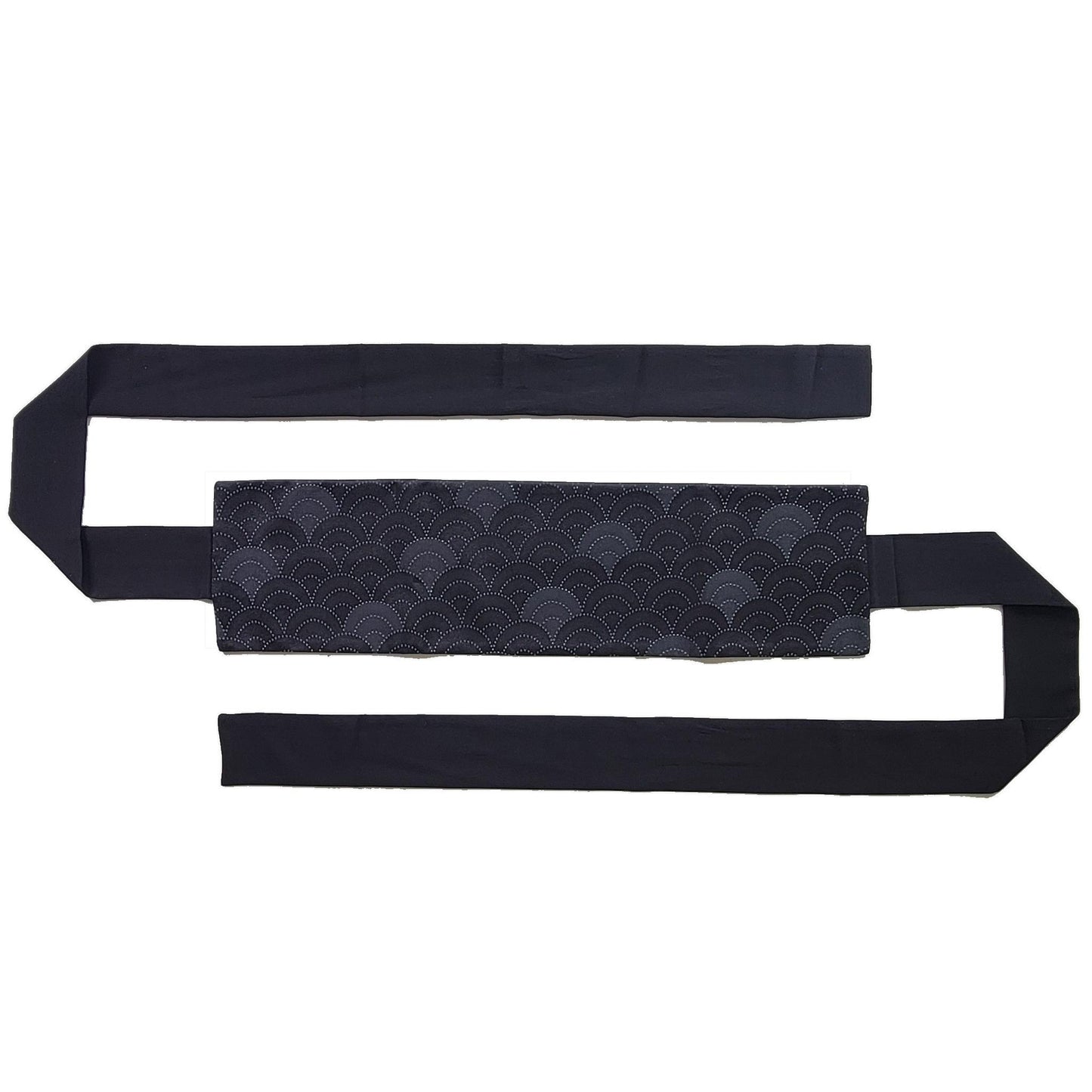 Ceinture réversible Musubi en coton - Vague Modern Noir