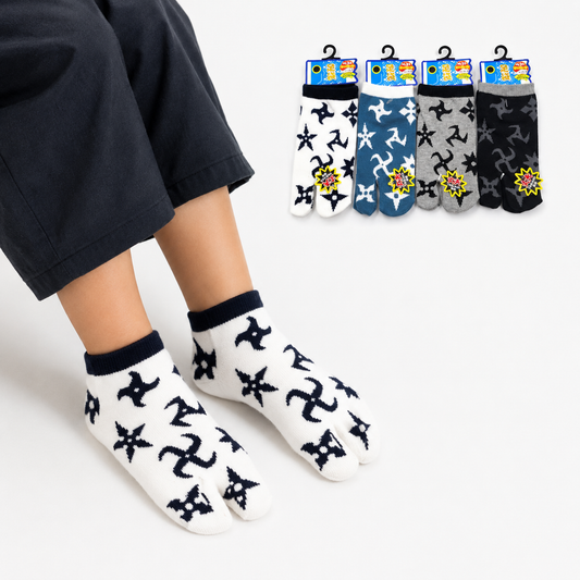 Chaussettes Japonaises Tabi enfant en Coton et Motif Shuriken Taille 26-34