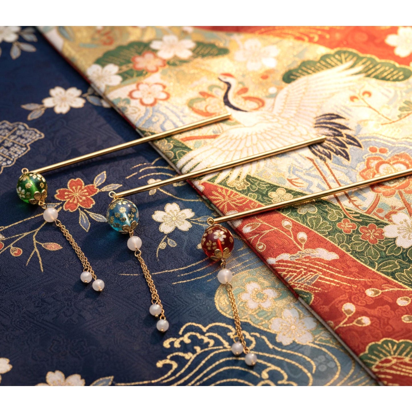 Pic à chignon japonais Kanzashi - Boule de verre