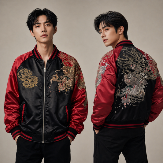 Sukajan Dragon Impérial – Rouge Crimson & Noir