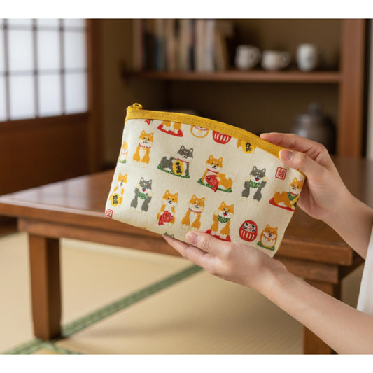 Pochette Shiba Inu & Daruma – Esprit Japonais