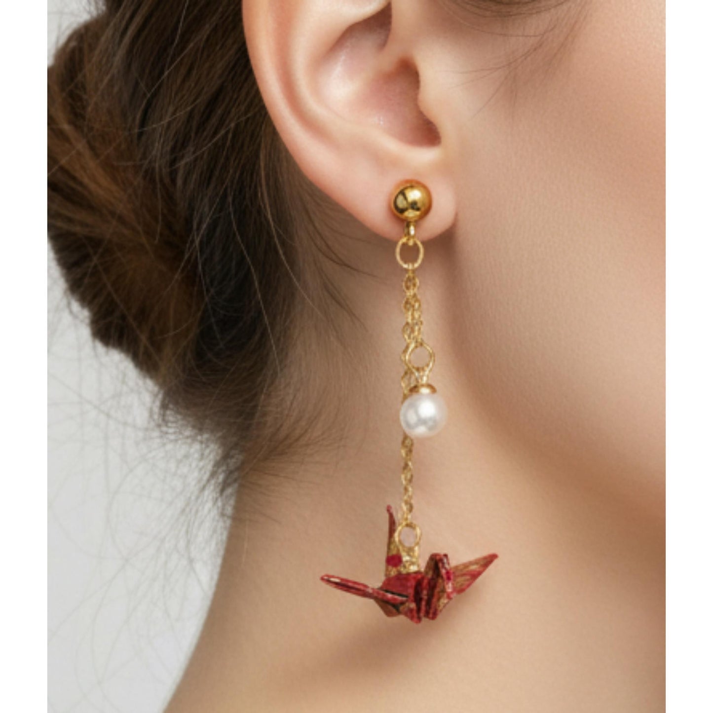 Boucles d'oreilles Gru - Vert, Rouge, Violet, Rouge Doree AOI